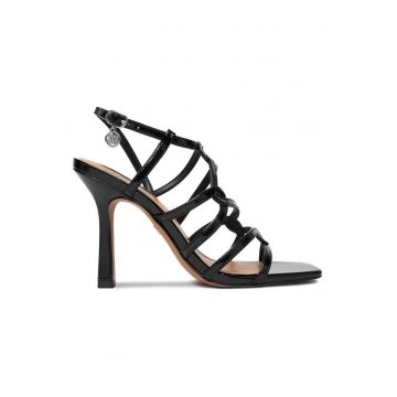 Sandale dama  stiletto - negru - piele ecologica