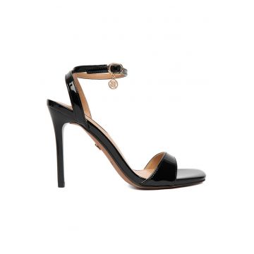 Sandale dama -  stiletto - negru - sintetic
