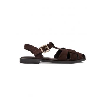 Sandale dama -  textil - maro
