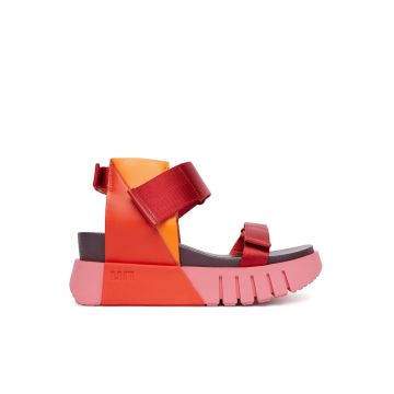 Sandale dama -  velcro - multicolor - textil
