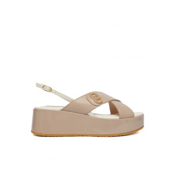 Sandale de dama -  piele naturala - bej