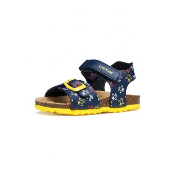 Sandale de piele ecologica cu velcro si model