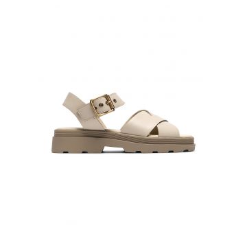 Sandale de piele Orinoco Cross - Alb murdar
