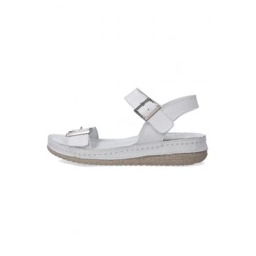 Sandale din piele captusite cu piele - Alb