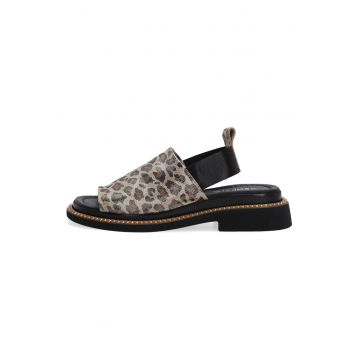 Sandale din piele cu animal print