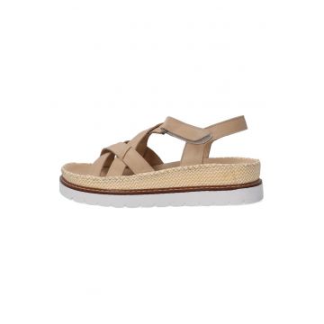 Sandale din piele cu aspect impletit