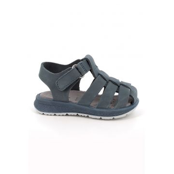 Sandale din piele nabuc cu inchidere velcro