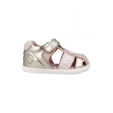 Sandale fisherman din piele - Auriu/Maro taupe deschis