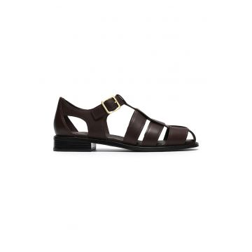 Sandale fisherman din piele Hana - Maro cognac
