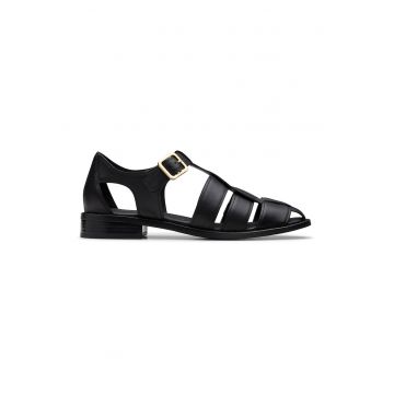 Sandale fisherman din piele Hana - Negru