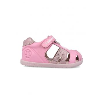 Sandale fisherman din piele - Roz pastel/Alb murdar