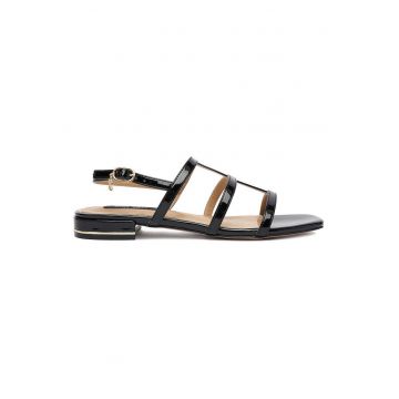 Sandale joase dama -  textil - negru