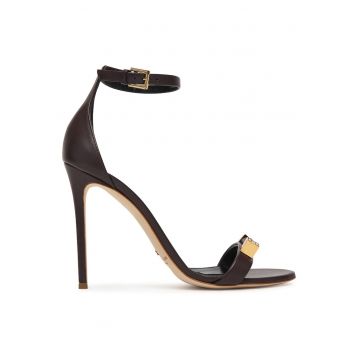 Sandale stiletto piele naturala - Maro