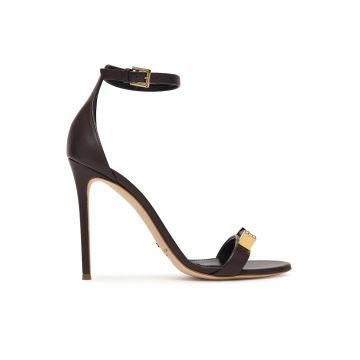 Sandale stiletto piele naturala - Maro