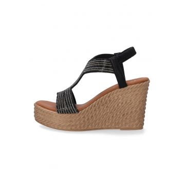 Sandale wedge cu cristale