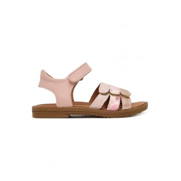 Sandale copii -  din piele naturala - roz - cu velcro