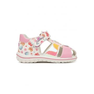 Sandale copii -  multicolor - piele ecologica - sistem inchidere Velcro -