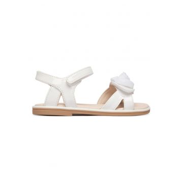 Sandale copii -  piele ecologica - alb - sistem inchidere Velcro -