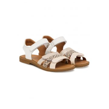 Sandale copii -  piele naturala - alb - velcro -