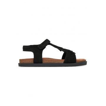 Sandale copii -  piele naturala - negru - sistem inchidere Velcro -