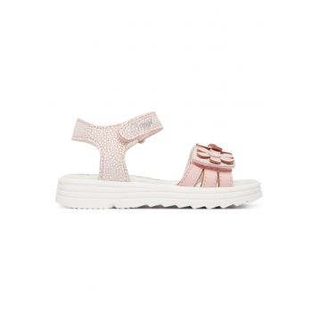 Sandale copii -  piele naturala - roz - velcro