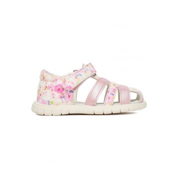 Sandale copii -  roz - material sintetic - inchidere velcro - floral