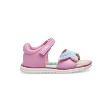 Sandale copii -  roz - velcro - piele ecologica