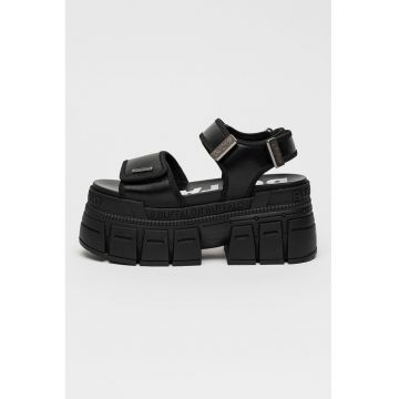 Sandale cu aspect masiv si velcrO Gospher - Negru
