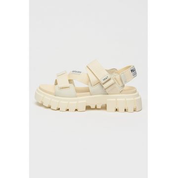 Sandale cu barete multiple - aspect masiv si velcro Revolt - Alb antichizat