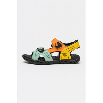Sandale cu inchidere velcro Adventure Seeker - Portocaliu/Verde deschis