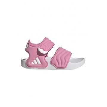 Sandale cu logo si velcro Adilette - Alb/Roz
