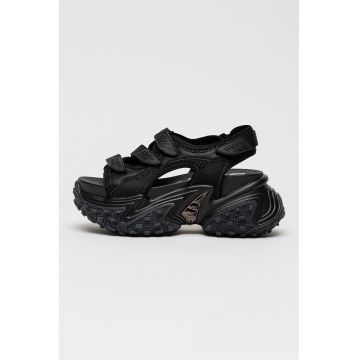 Sandale cu platforma si velcro Cerbo - Negru
