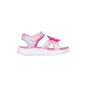 Sandale cu velcro Lights-Jumpsters - Albastru pastel/Fucsia