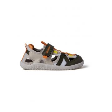 Sandale cu velcro si talpa flexibila Crab - Bej