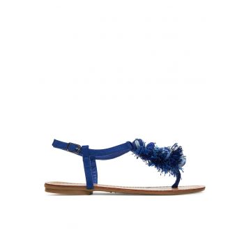 Sandale dama -  albastru - material sintetic - inchidere cu catarama -