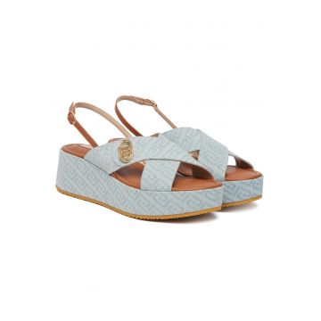 Sandale dama -  albastru - textil