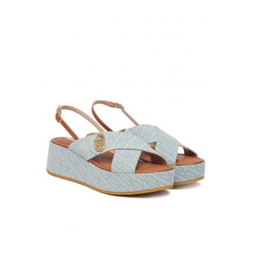 Sandale dama -  albastru - textil