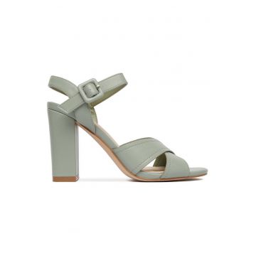 Sandale dama -  material sintetic - toc clasic - verde