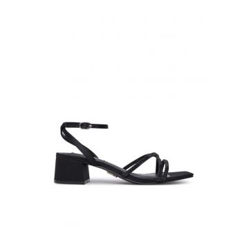 Sandale dama -  material textil - negru -