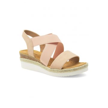 Sandale dama -  material textil - roz -
