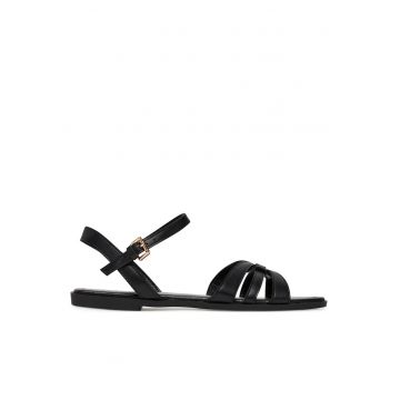 Sandale dama -  negru - material sintetic - inchidere cu catarama