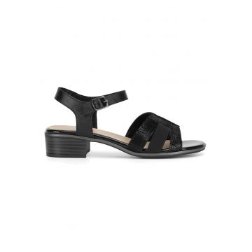 Sandale dama -  negru - material textil -