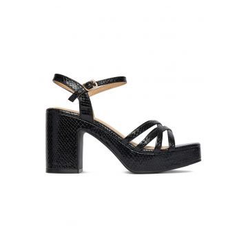Sandale dama -  piele ecologica - Negru