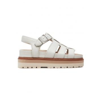 Sandale dama -  piele naturala - albe