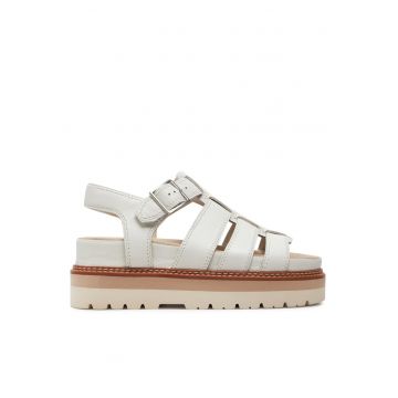 Sandale dama -  piele naturala - albe