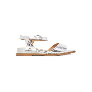 Sandale dama -  piele naturala - argintiu -