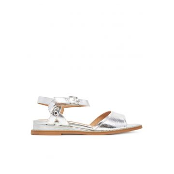 Sandale dama -  piele naturala - argintiu -