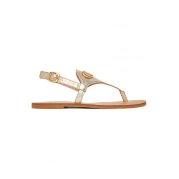 Sandale dama -  piele naturala - auriu - 37 EU -
