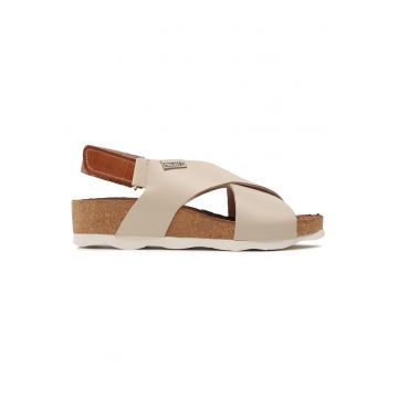 Sandale dama -  piele naturala - bej -