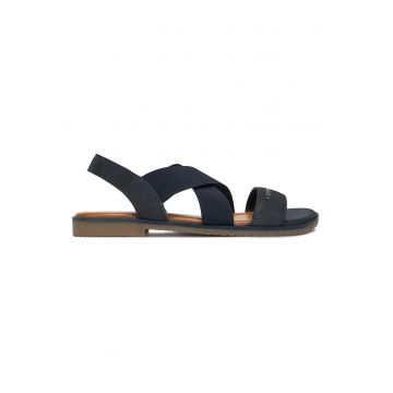 Sandale dama -  piele naturala - bleumarin - curele elastice